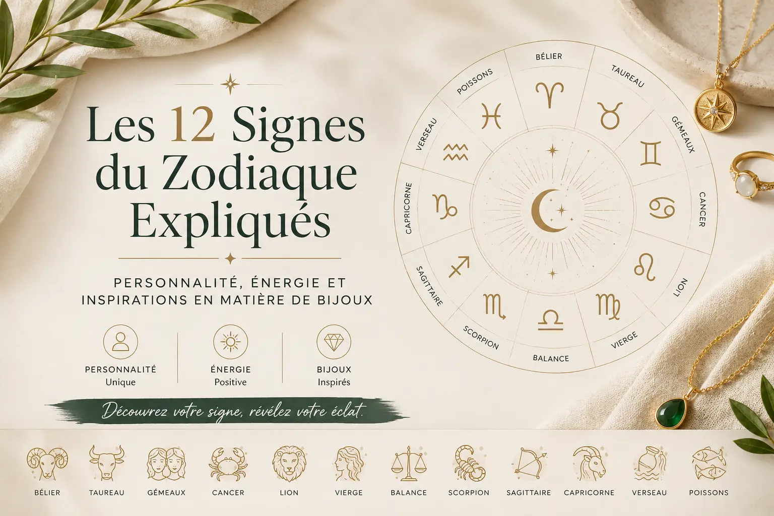 Les 12 Signes du Zodiaque Expliqués Personnalité, Énergie et Inspirations en Matière de Bijoux-gemstonesuniverse
