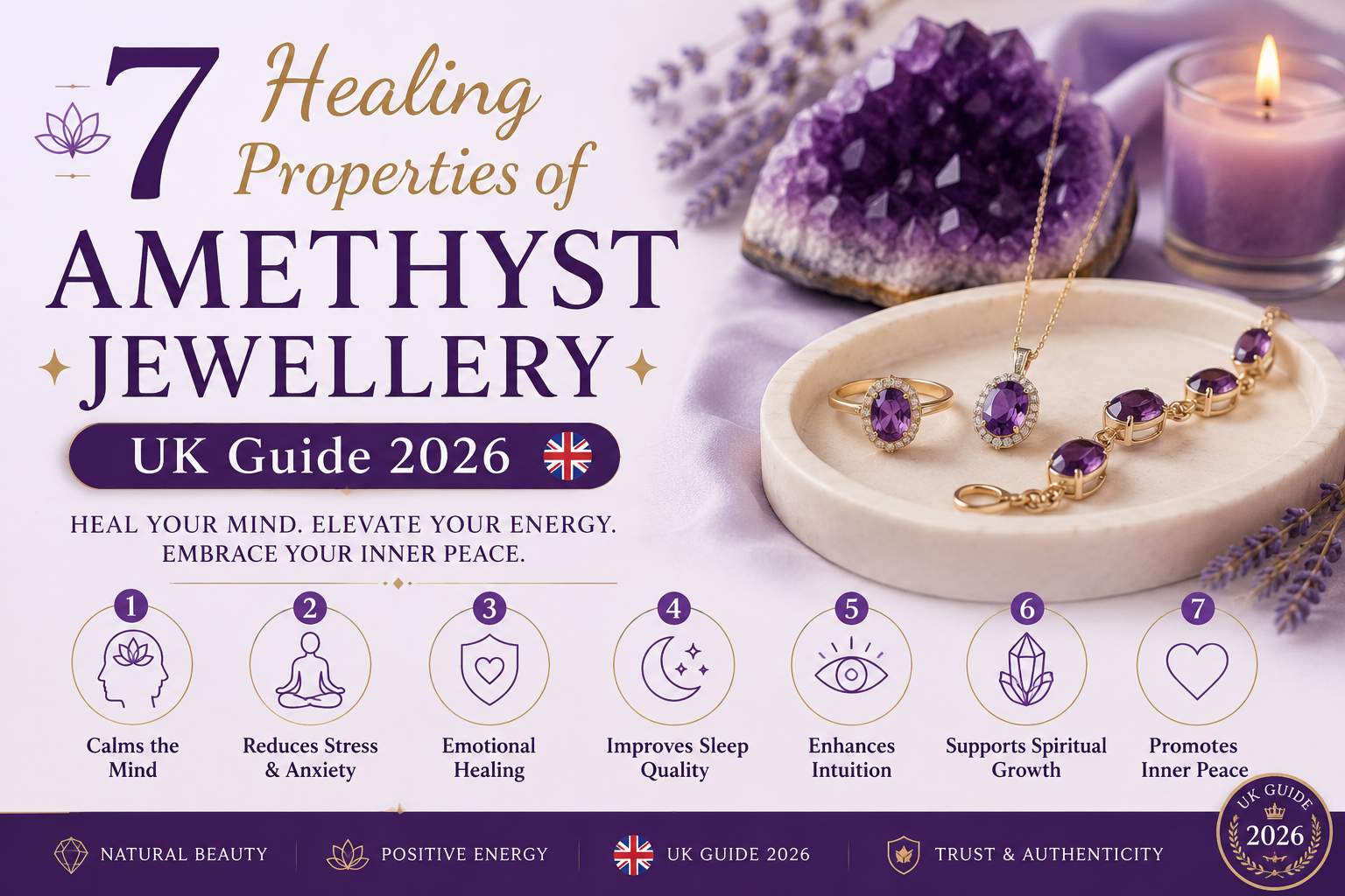 7 Healing Properties of Amethyst Jewellery UK Guide 2026