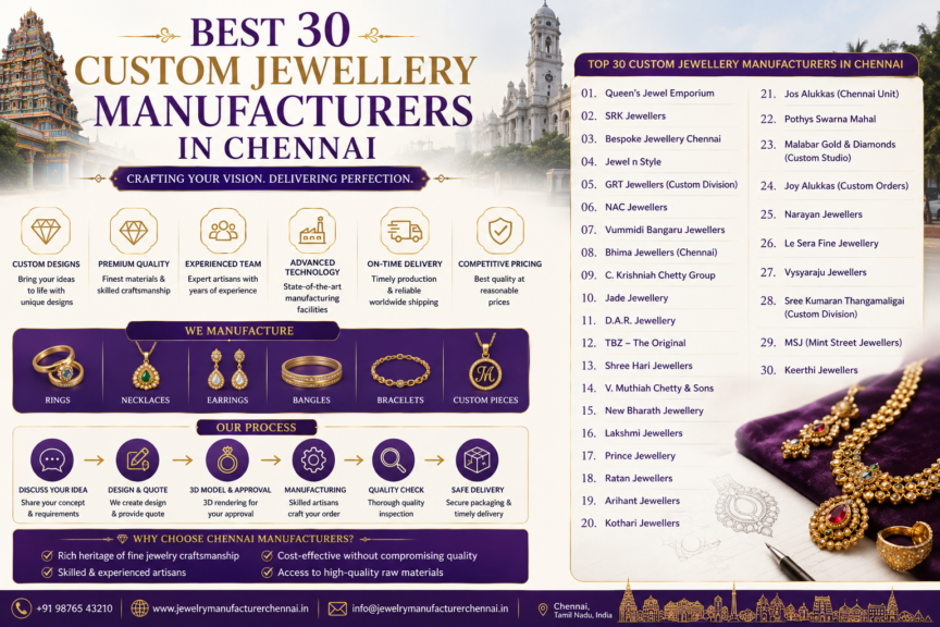 Best 30 Custom Jewellery Manufacturers in Chennai (2026 Buyer's Guide)